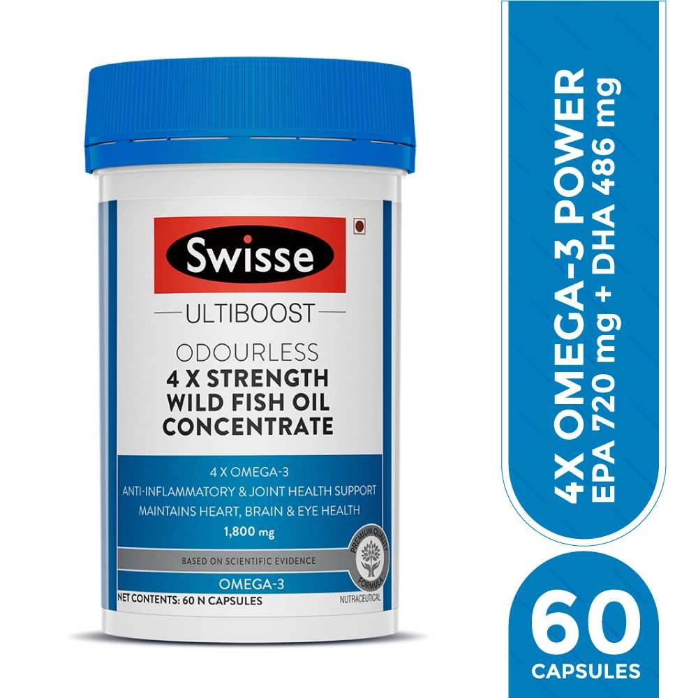 Swisse Ultiboost Odourless 4X Strength Wild Fish Oil Supplement