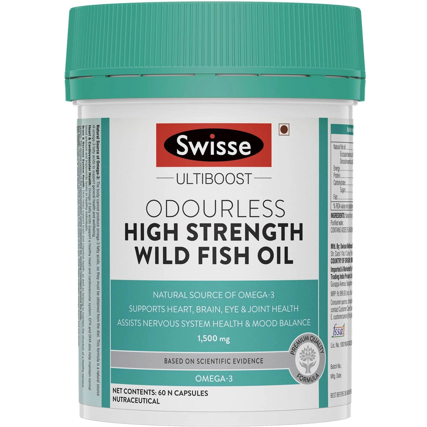 Swisse Ultiboost Odourless High Strength Wild Fish Oil with (1500 mg)