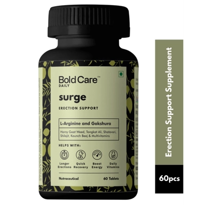 Bold Care Surge L Arginine & Gokshura Tablets - Energy Booster Supplements For Men