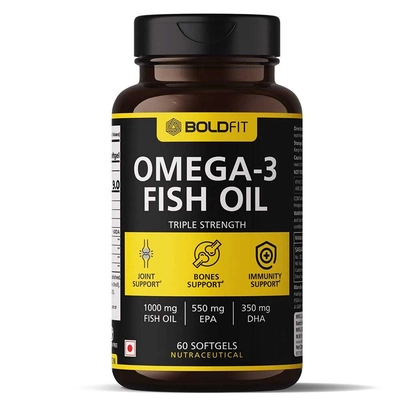 Boldfit Triple Strength Fish Oil Supplement (550 Mg Epa & 350 Mg Dha) Omega 3