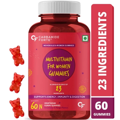 Carbamide Forte Multivitamin For Women Gummies With Biotin For Hair, Skin & Nails, Superfoods & Antioxidants For Immunity & Probiotics For Digestion