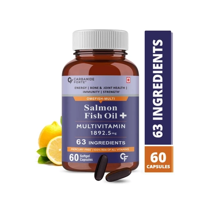 Carbamide Forte Multivitamin With Salmon Fish Oil 1000mg Capsules With Omega 3 - Total 63 Ingredients