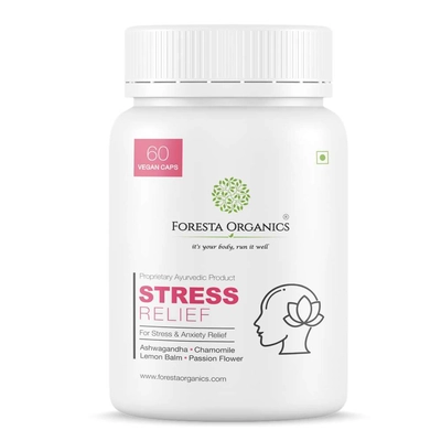 Foresta Organics Stress Relief With Ashwagandha, Chamomile, Lemon Balm, Passion Flower