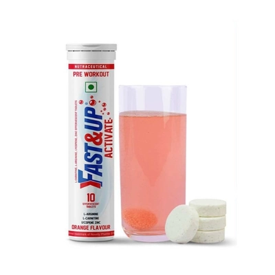 Fast&up Activate (1500mg - Arginine) Pre Workout Sports Drink With Amino Acids (tube Of 10 Tabs)
