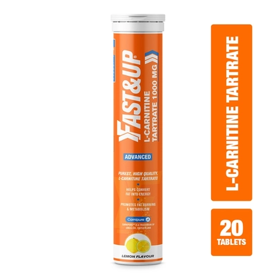 Fast&Up L-Carnitine Tartrate, 1000mg - Advanced Effervescent Carnitine Supplement