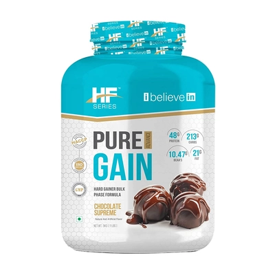 Healthfarm Pure Gain Mass Gainer - With 100% Whey, Bcaas & Multivitamin