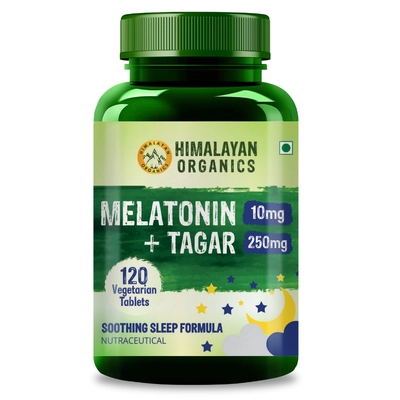 Himalayan Organics Melatonin 10mg + Tagar 250mg - Potent Sleep Aid Formula