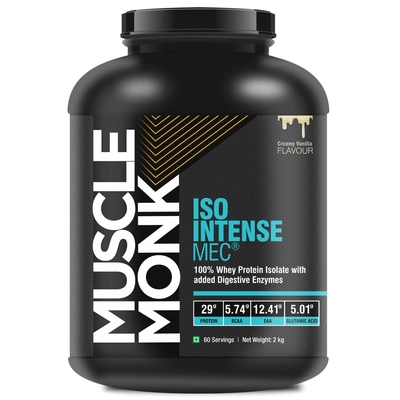 Muscle Monk Iso Intense Mec® 100% Whey Isolate Protein With Digestive Enzymes
