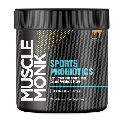 Muscle Monk Sports Probiotic- For Better Gut Health With Smart Prebiotic Fibre