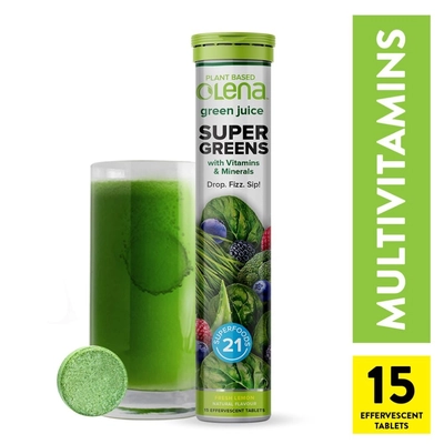 Olena Supergreen + Multivitamins Effervescent (15 Servings Per Tube)