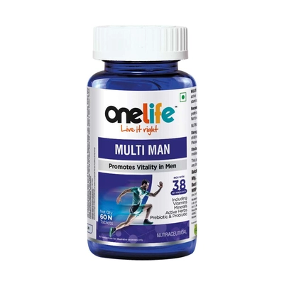 Onelife Multi Man Multivitamin For Men With Vitamin C, Vitamin D, Zinc, Vitamin B12 And Multiminerals, Omega 3