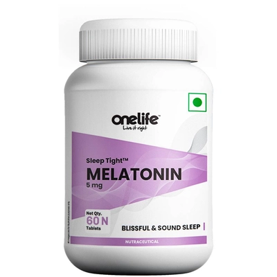 Onelife Sleep Tight Melatonin 5mg Support Reduce Stress & Anxiety - Improves Relaxation & Natural Sleep Cycle
