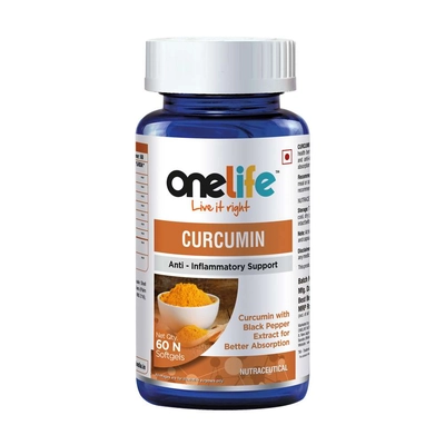 Onelife Curcumin Softgels Turmeric Extract With Black Pepper For Better Absorbtion