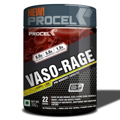 Procel Vaso-rage Advanced Pre-workout Energy W/vasodilators, Nootropics & Adaptogens
