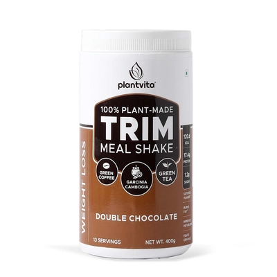 Plantvita Trim - Super Meal Shake, 100 % Plant Based, 17g Protein, Green Tea Extract, Gracinia Cambogia & Green Coffee