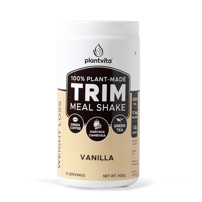 PlantVita Trim - Super Meal Shake, 100 % Plant Based, 17g Protein, Green Tea Extract, Gracinia Cambogia & Green Coffee