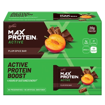 Ritebite Max Protein Plum Spice Active Bars