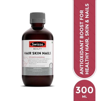 Swisse Ultiboost Hair, Skin And Nails Liquid Supplement With Blood Orange Extract, Biotin And Selenium For Hair, Skin And Nail Health