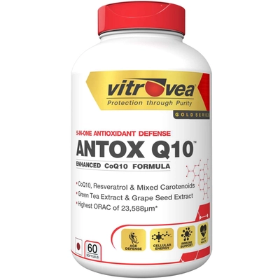 Vitrovea Antox-q10 Gold Enhanced Coq10 Antioxidant Formula With Green Tea, Grapeseed