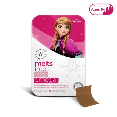 Wellbeing Nutrition Melts | Kids Vegan Algae Omega-3(epa & Dha), Alpha Gpc, Lutein| For Brain Development, Concentration, Eye & Heart Health