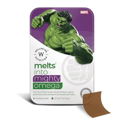 Wellbeing Nutrition Marvel Hulk Melts | Kids Vegan Algae Omega-3