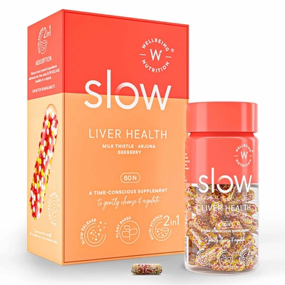 Wellbeing Nutrition Slow Liver Health | High Strength Milk Thistle, Arjuna & Berberry